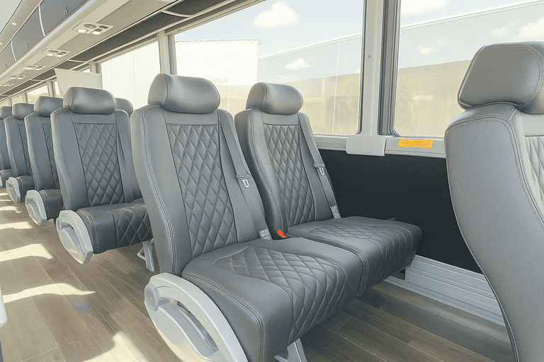 interior of Davis Coach Bus Service charter bus