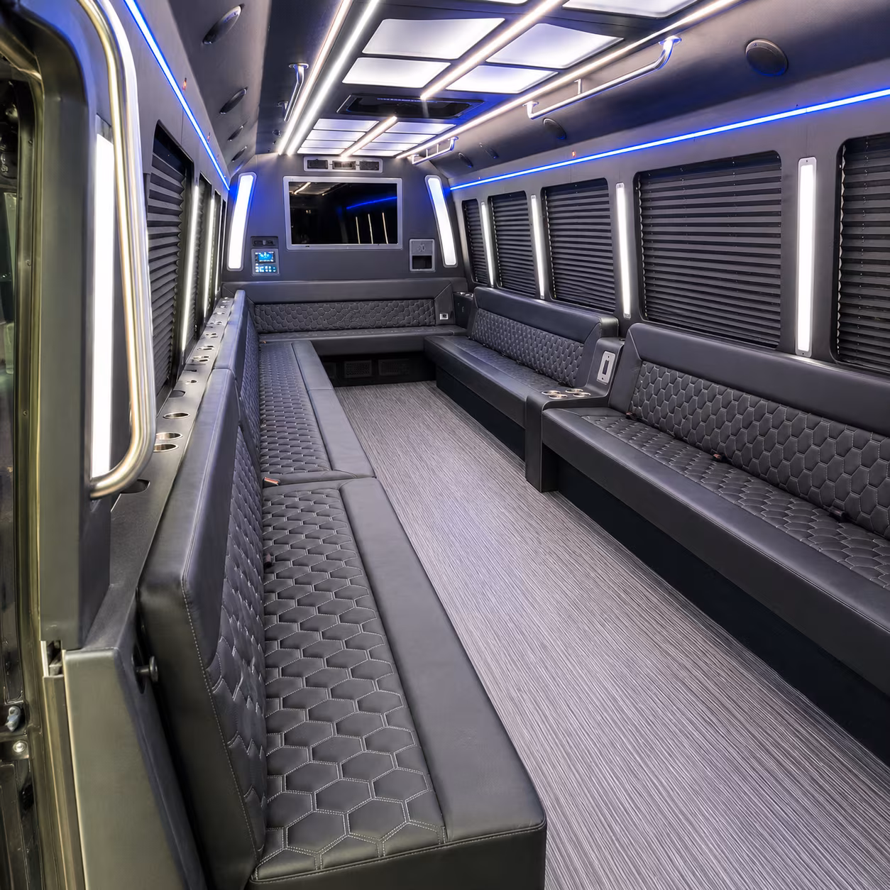 davis 40 passenger party bus interior