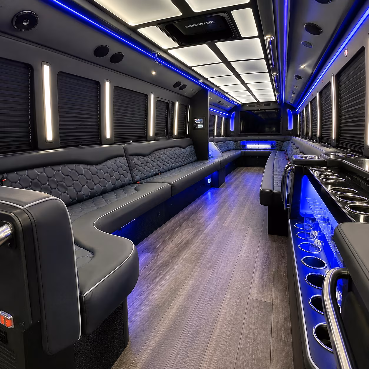 davis party bus rental interior